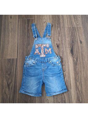 💙 Vigoss Girls Texas A&M Jeans Denim Overalls Size 6 Western Country Casual